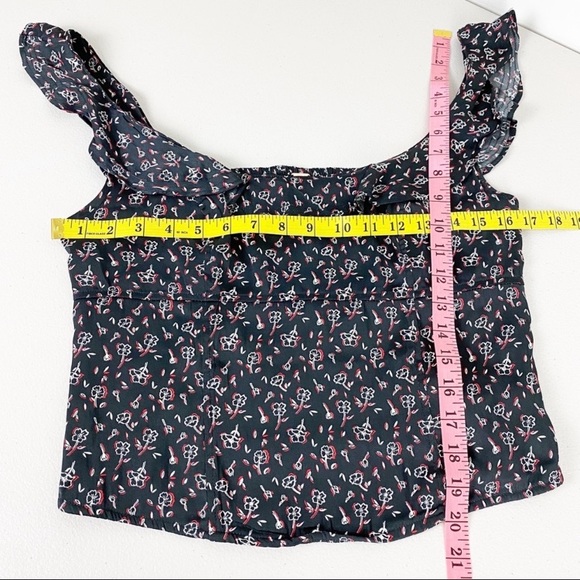 FREE PEOPLE Stay With You Ruffled Crop Top Black - Picture 5 of 8